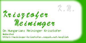 krisztofer meininger business card